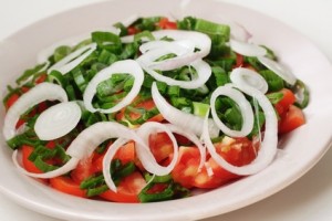 Vegetable salad with  tomato and onion