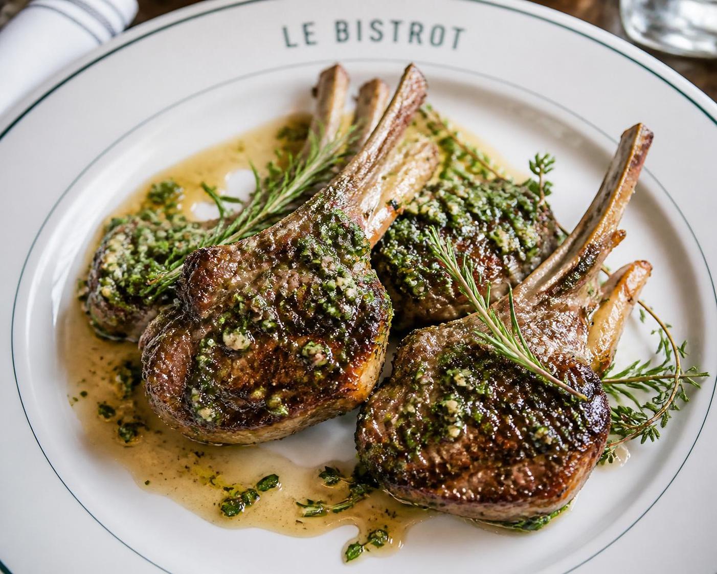 découvrez une recette savoureuse de côtelettes d'agneau poêlées accompagnées d'une émulsion légère et parfumée à la persillade, pour un plat gourmand et raffiné.