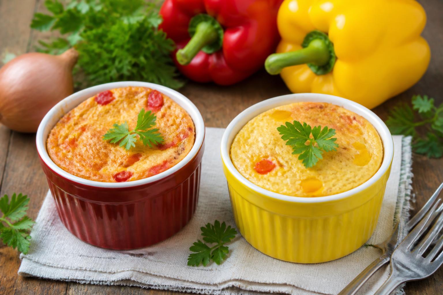 découvrez notre recette facile et savoureuse de duo de flans aux poivrons, parfaite pour un repas léger et coloré.