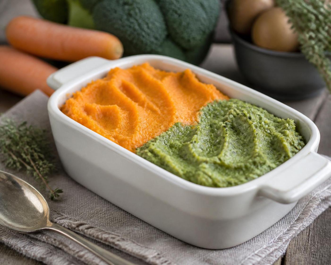 découvrez notre duo savoureux de purée carotte et brocolis, une recette saine et gourmande idéale pour un repas équilibré et coloré.