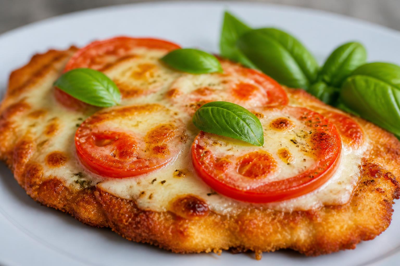 découvrez notre délicieuse escalope milanaise gratinée à la tomate et mozzarella, une recette savoureuse et facile à préparer pour un repas gourmand.