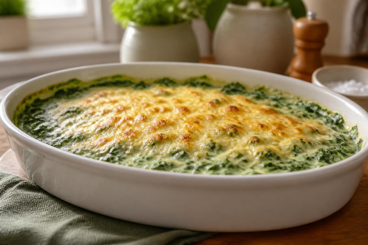 découvrez une délicieuse fondue d'épinards à la crème, parfaite pour accompagner vos plats ou en entrée savoureuse et réconfortante.