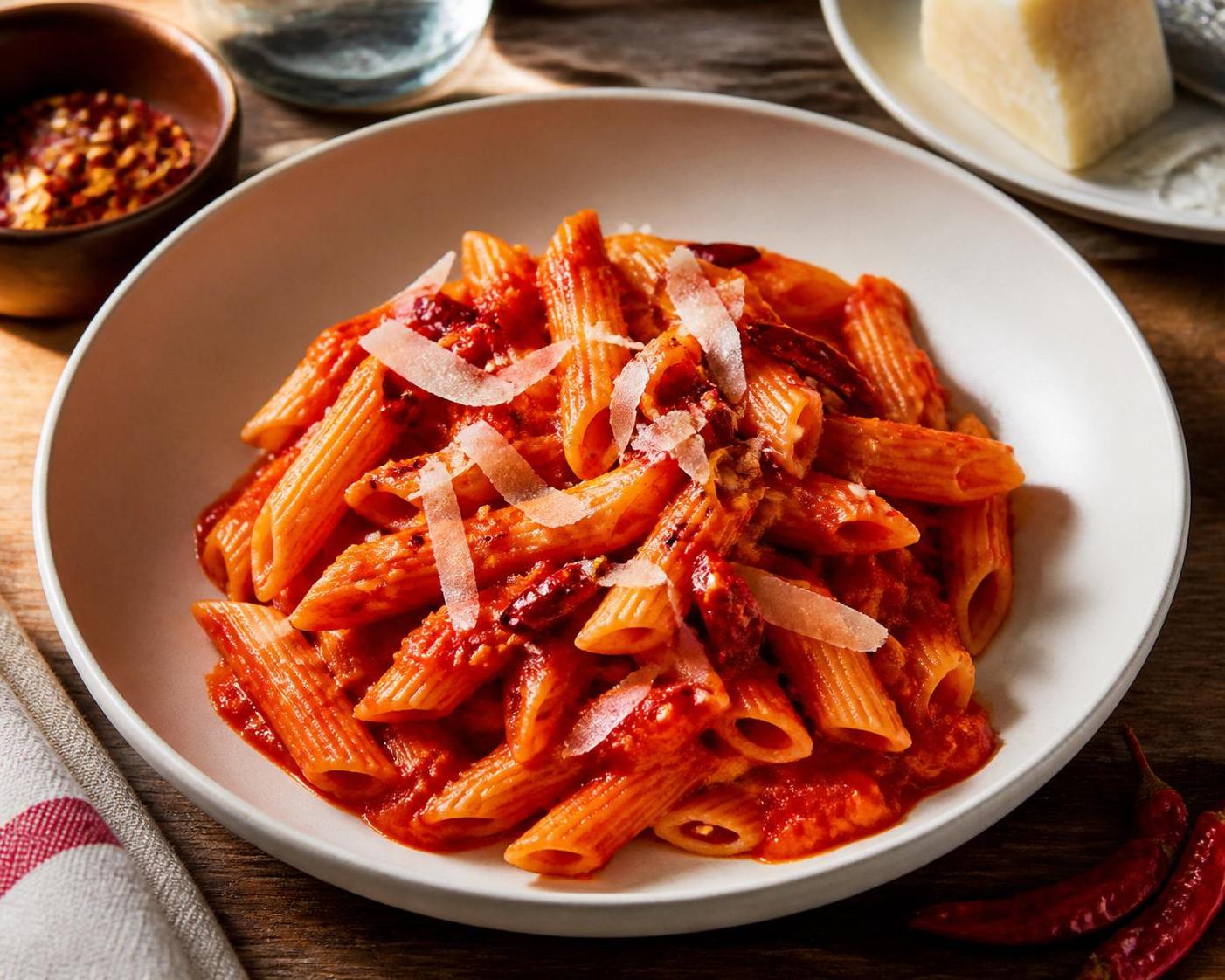 découvrez notre recette authentique de penne all'arrabbiata épicées, un plat italien savoureux et relevé, parfait pour les amateurs de saveurs piquantes.