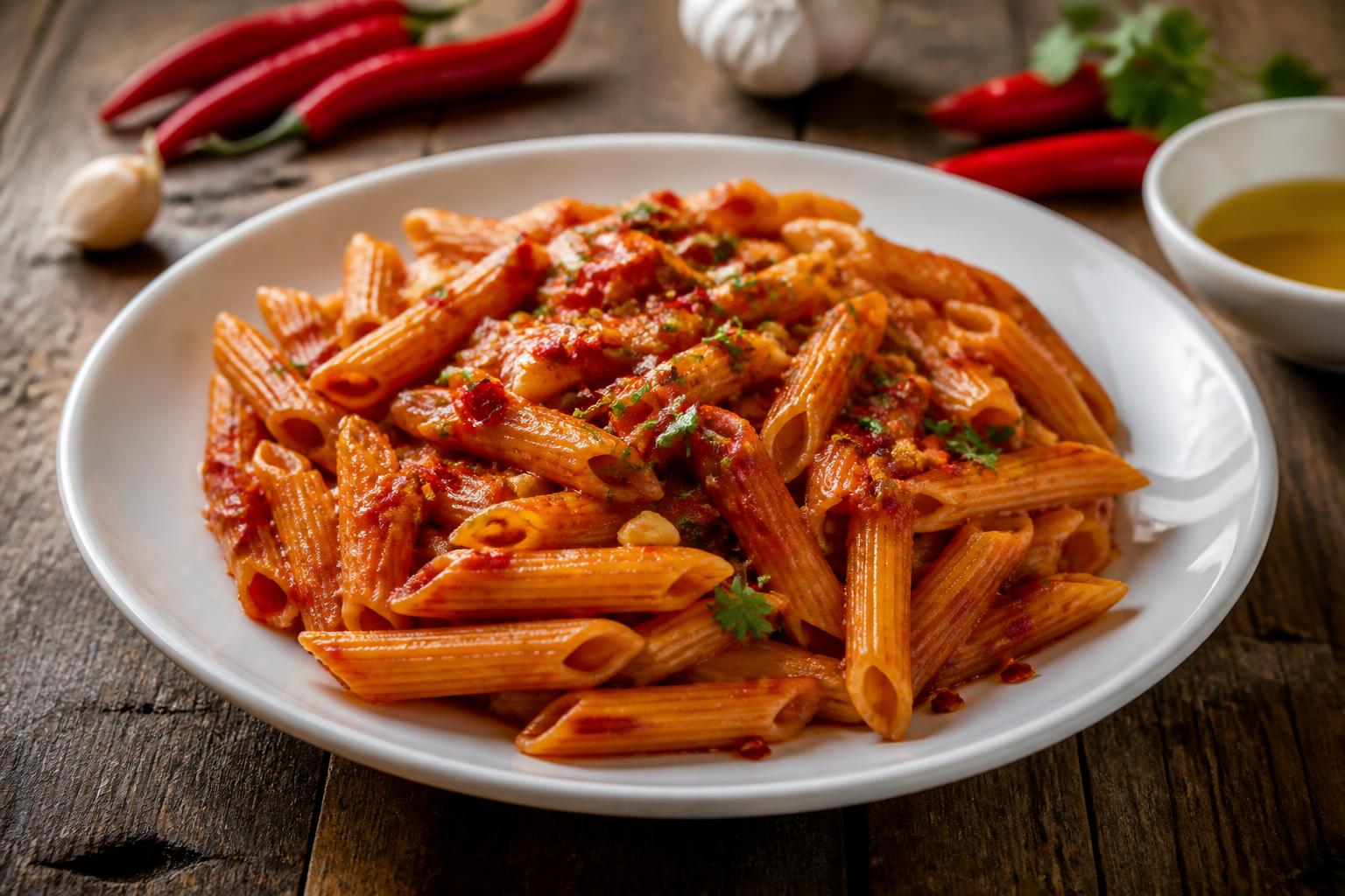 découvrez notre recette de penne all'arrabbiata épicées, un plat italien savoureux et relevé qui associe pâtes al dente et sauce tomate pimentée pour un repas plein de caractère.