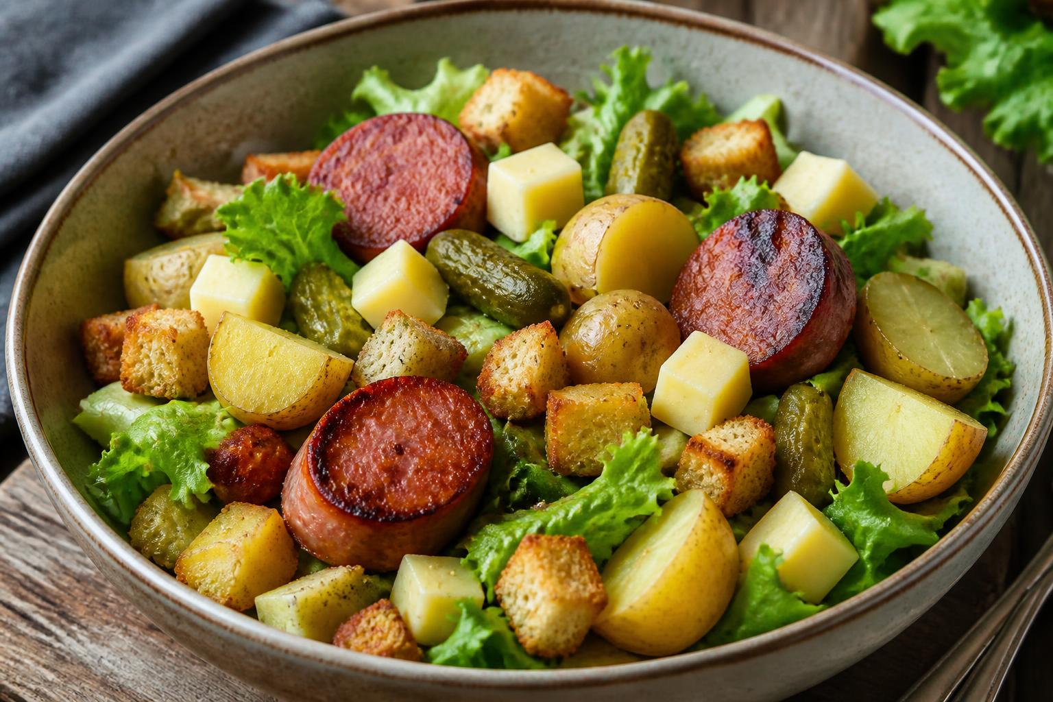 découvrez la salade de montbéliard aux saveurs comtoises, un mélange savoureux de tradition et fraîcheur pour éveiller vos papilles.