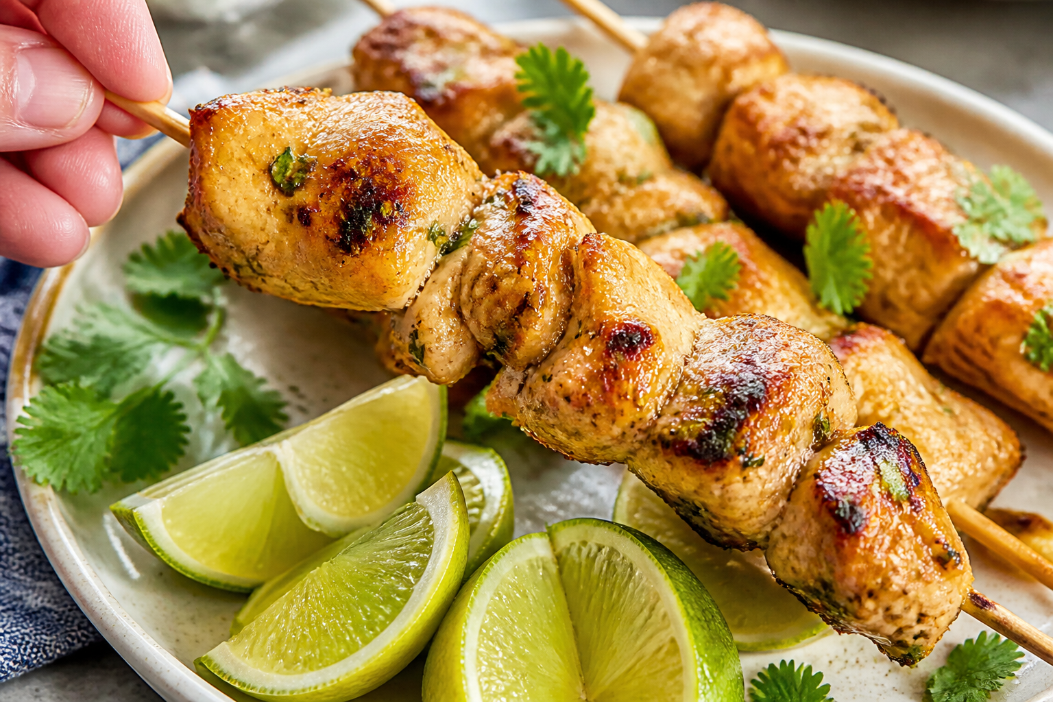 Brochettes de poulet au citron vert : le secret pour les garder juteuses