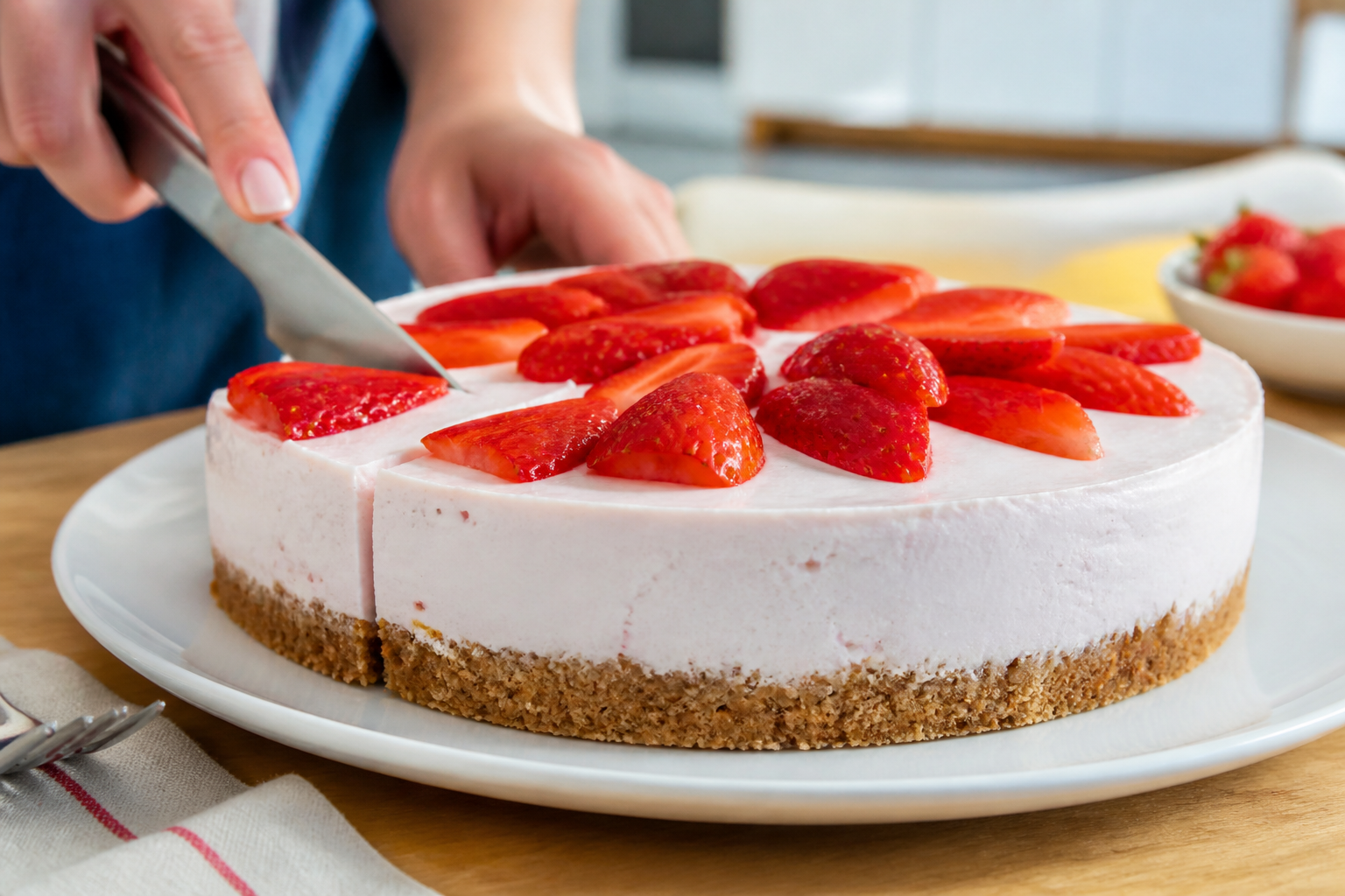 Cheesecake aux fraises sans cuisson : la recette qui bluffe