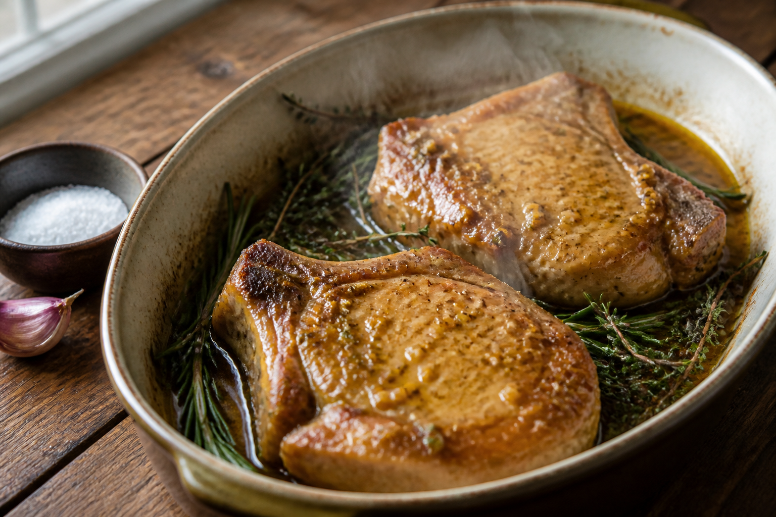 Côtes de porc au four moelleuses : la recette