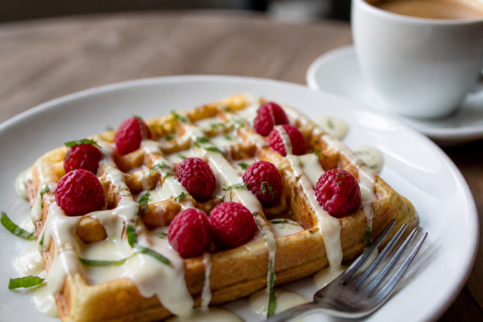 Gaufres au chocolat blanc et framboises : la recette qui change du classique