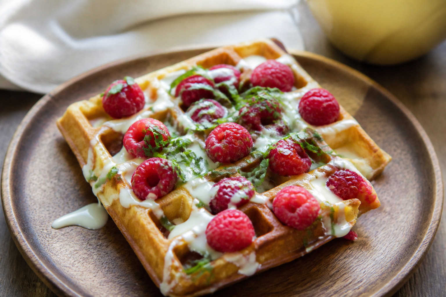 Gaufres au chocolat blanc et framboises : la recette qui change du classique