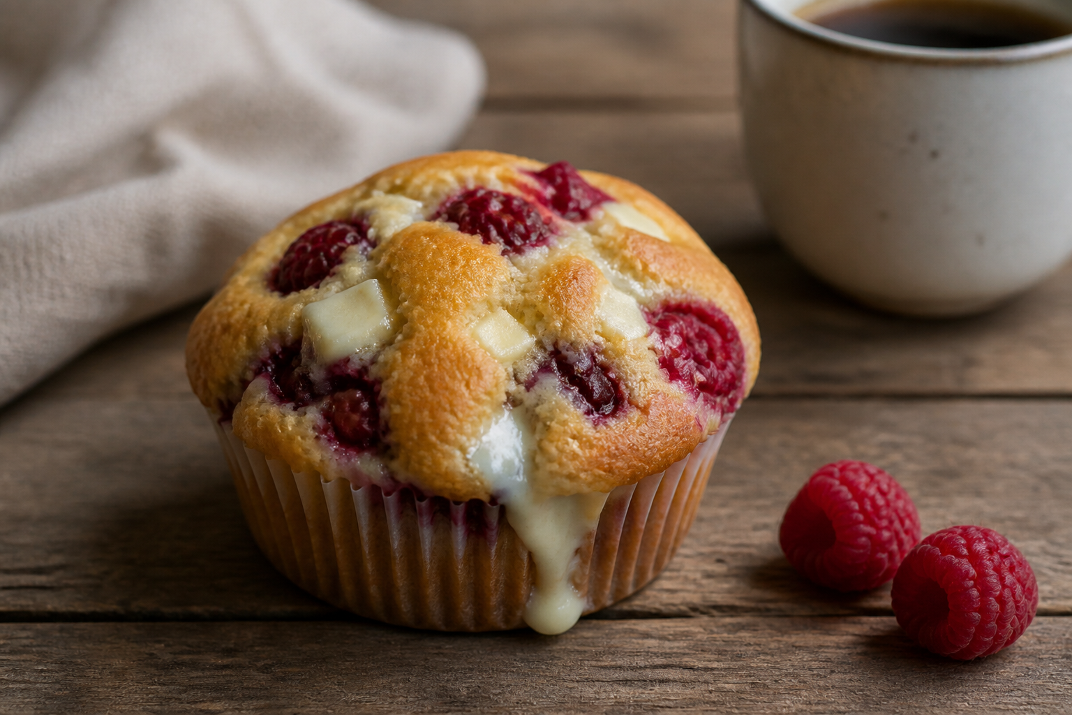 Muffins framboise chocolat blanc : le duo qui fond en bouche