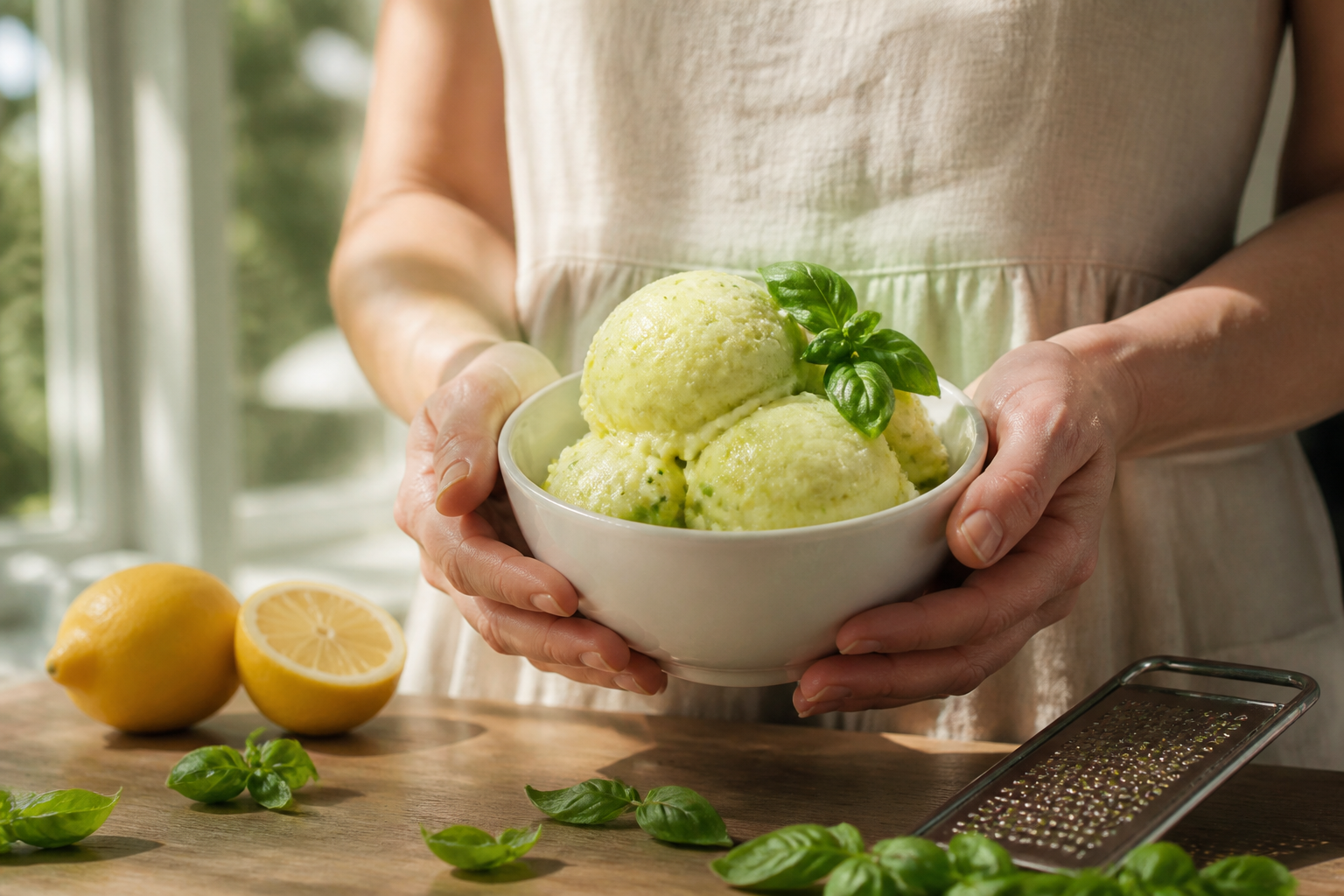 Sorbet citron basilic : la touche fraîcheur de lété