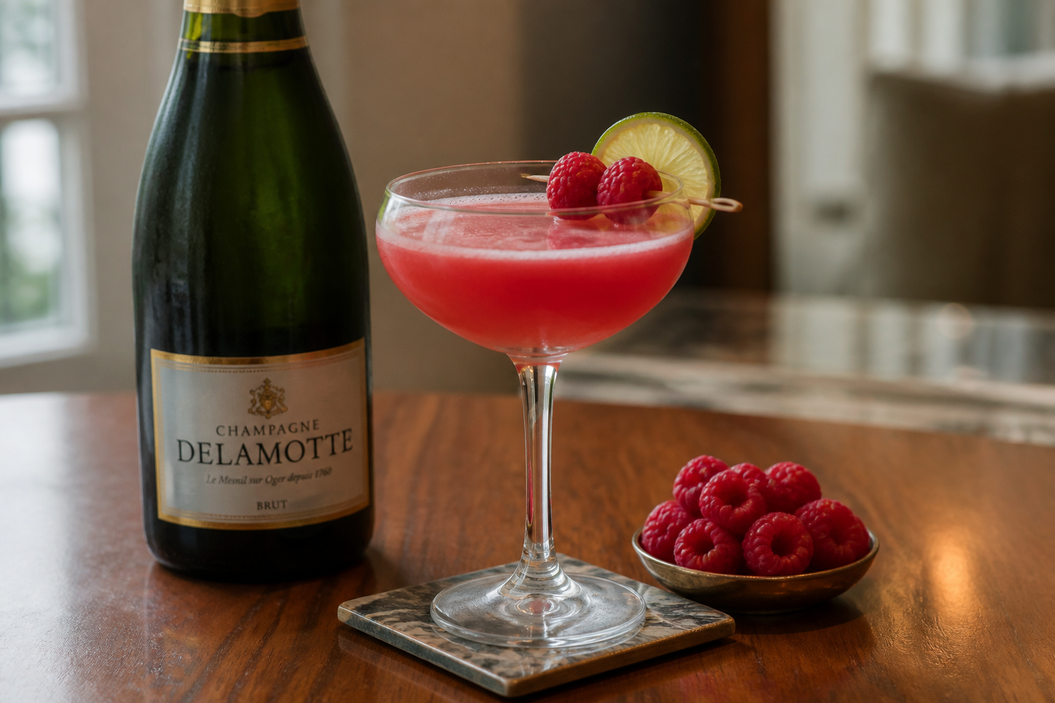 Soupe de champagne à la framboise : la recette festive