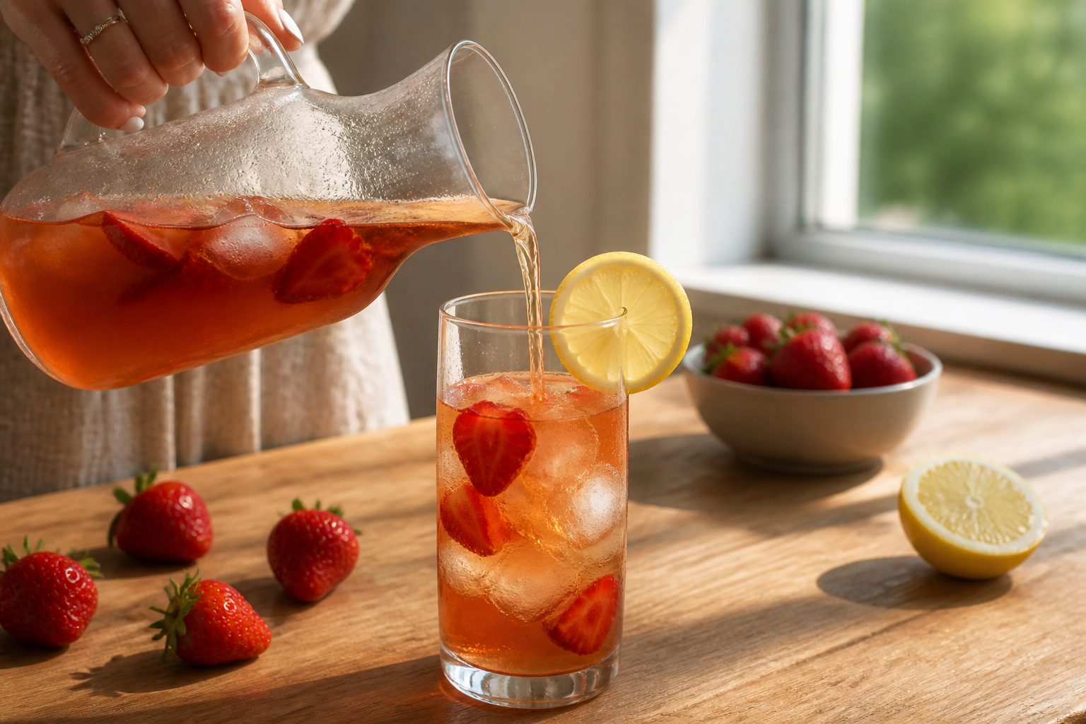 Thé glacé maison à la fraise : la recette qui surpasse les bouteilles