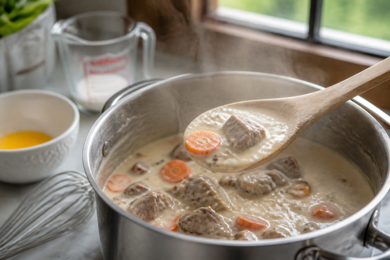 Blanquette de veau crémeuse : réussir la liaison sans faire tourner la sauce