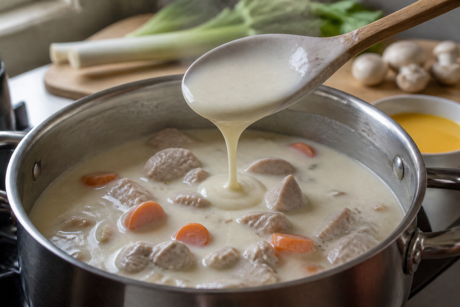 Blanquette de veau crémeuse : réussir la liaison sans faire tourner la sauce