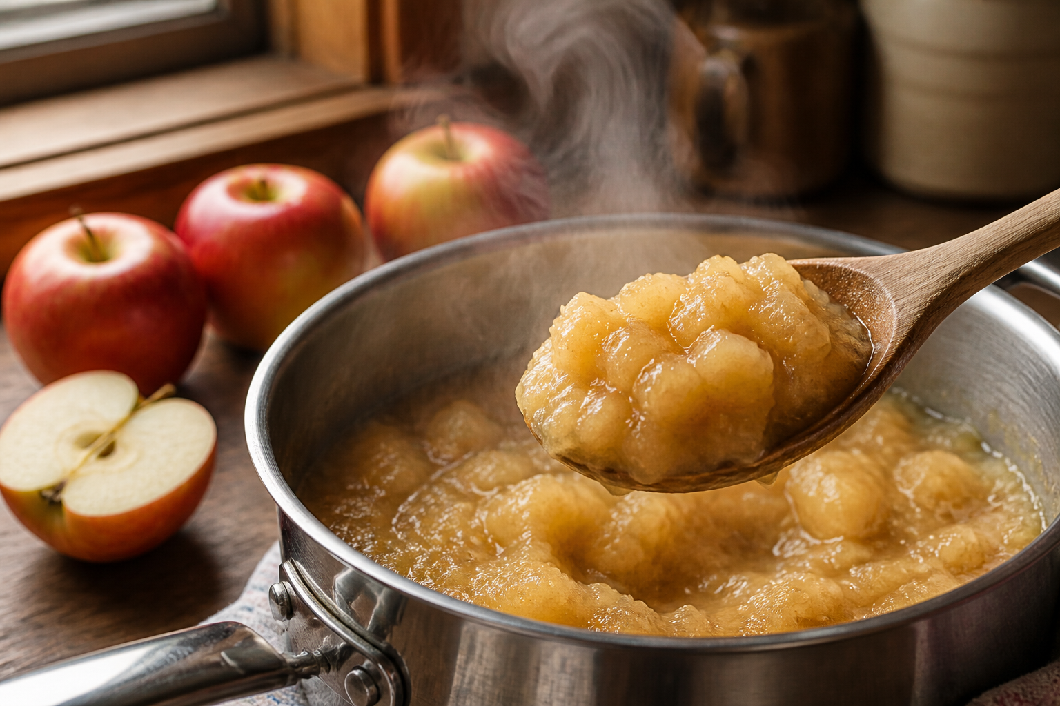 Compote de pommes maison sans sucre : la cuisson qui concentre le goût