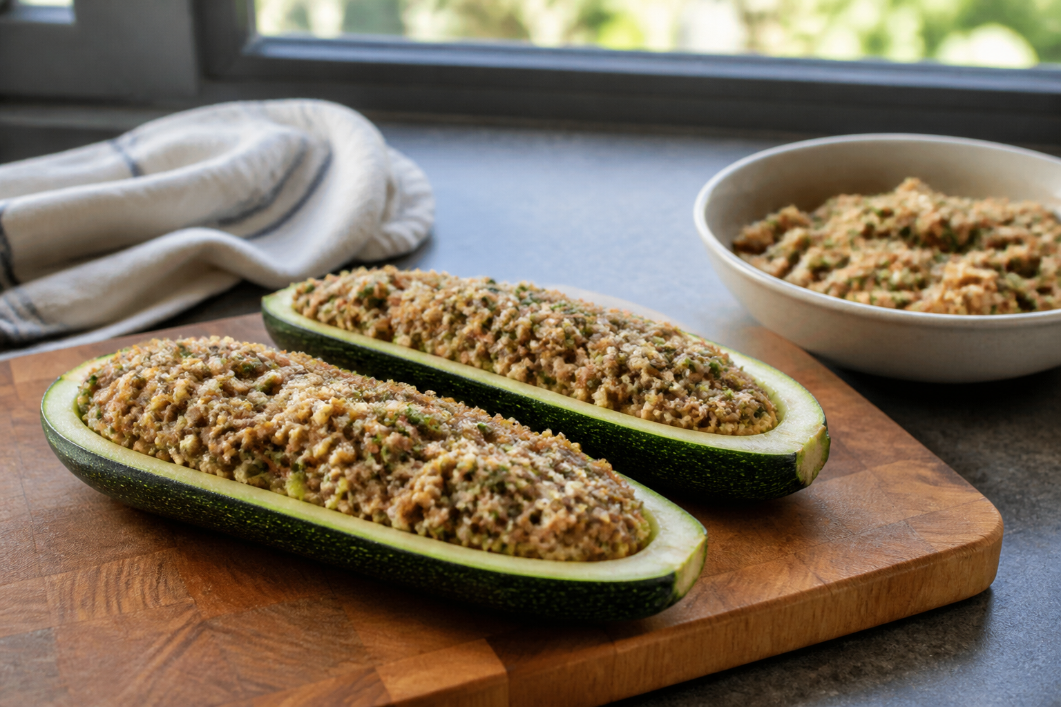 Courgettes farcies : la farce moelleuse qui ne sèche pas
