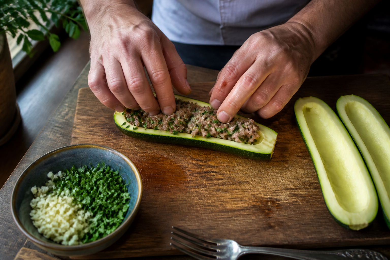 Courgettes farcies : la farce moelleuse qui ne sèche pas