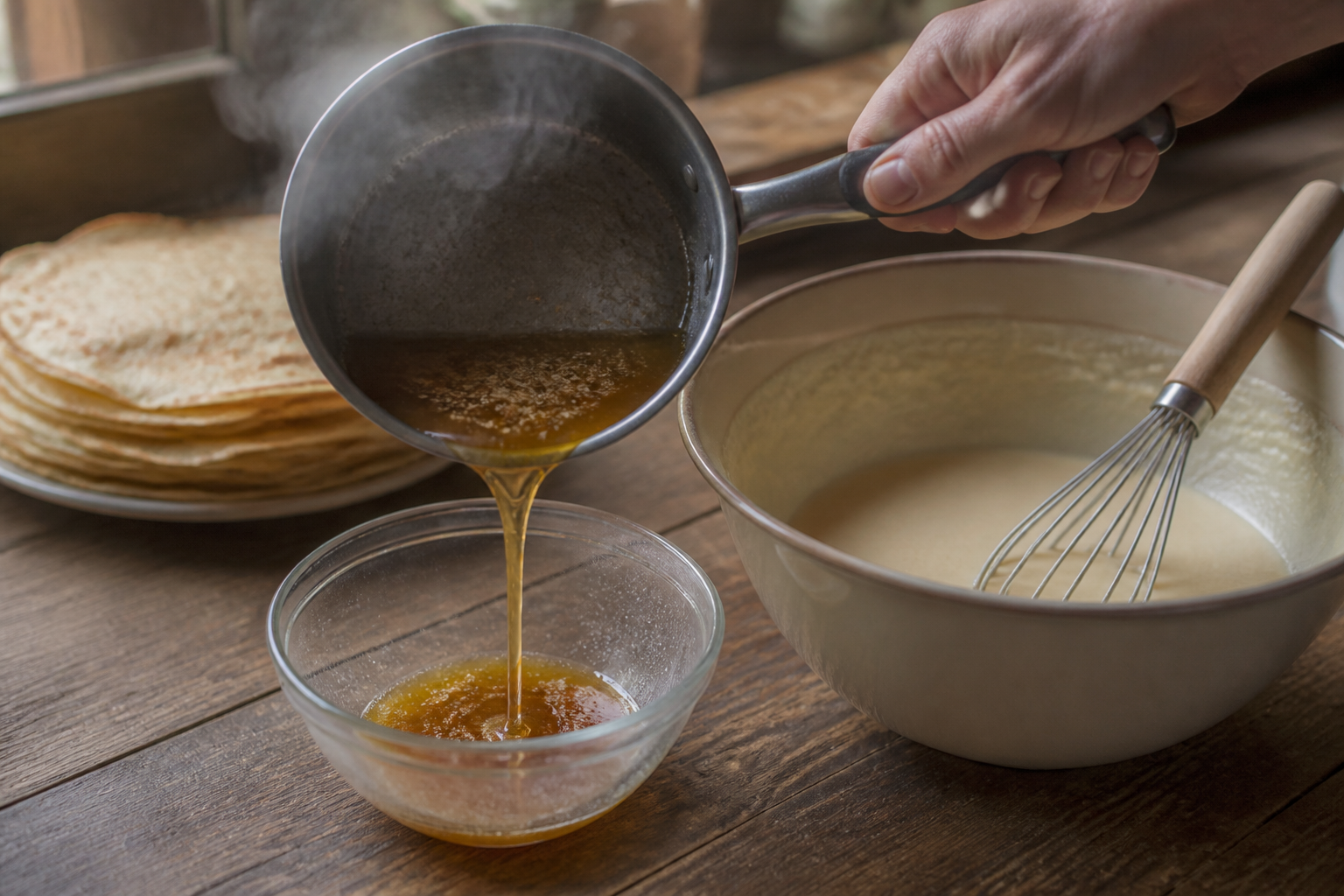 Crêpes moelleuses : l’astuce du beurre noisette dans la pâte