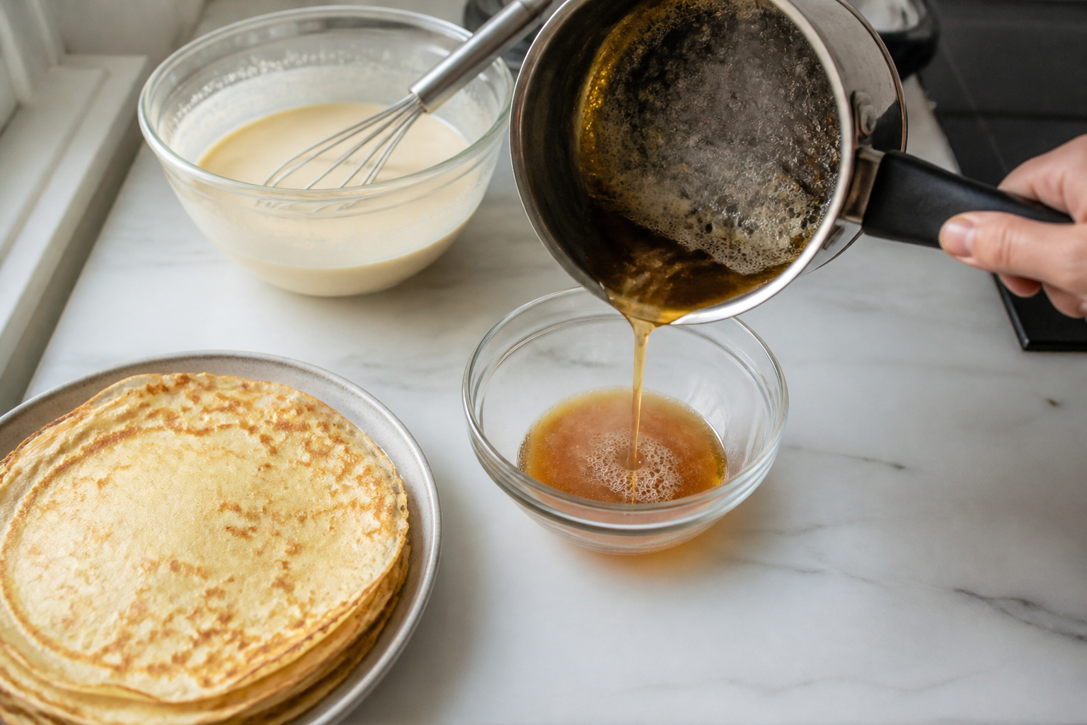 Crêpes moelleuses : l’astuce du beurre noisette dans la pâte