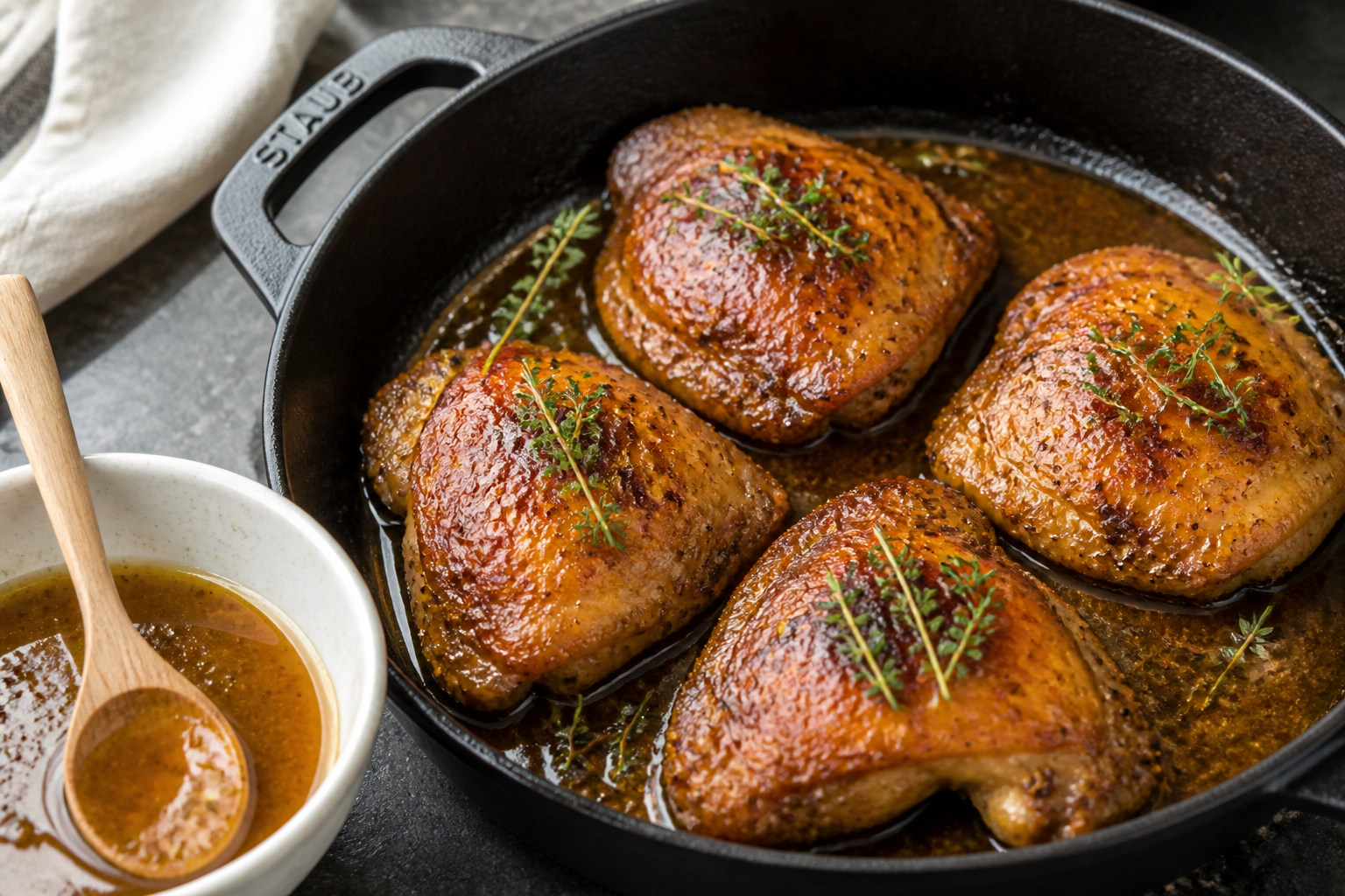 Cuisses de poulet au miel et moutarde : la recette facile au four