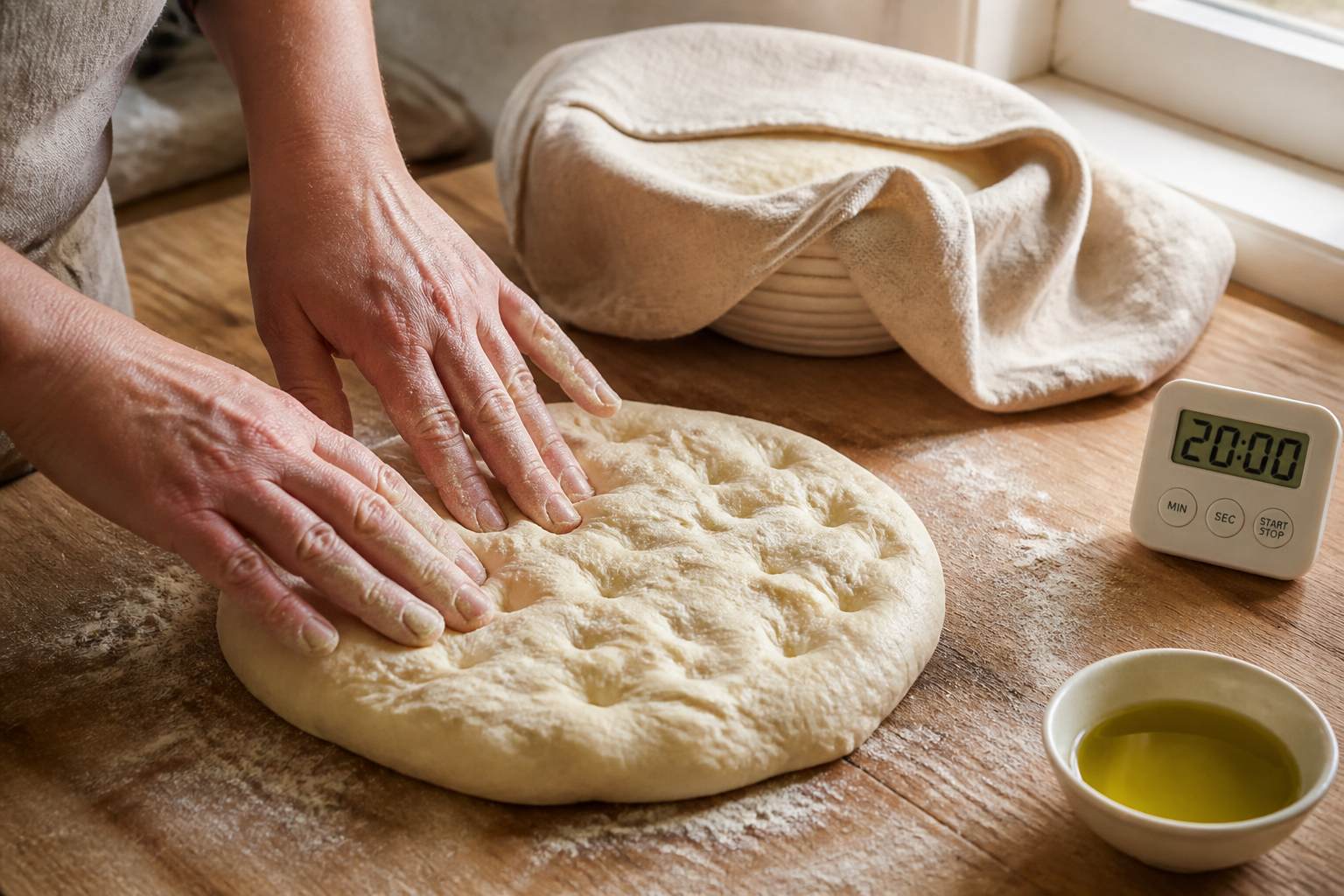 Focaccia moelleuse : l’huile d’olive et les temps de pousse à respecter
