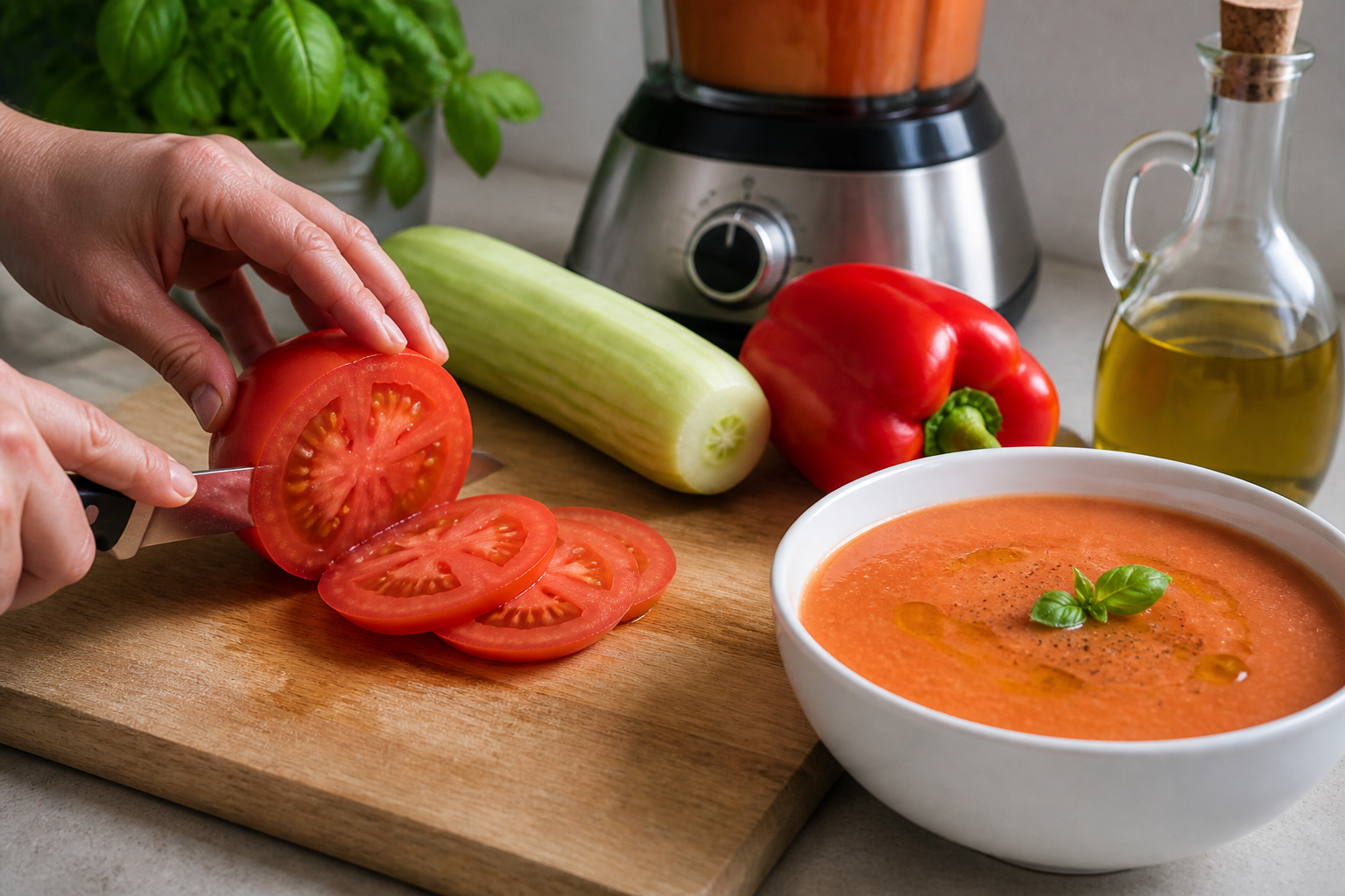 Gaspacho maison : les légumes à mixer pour une texture veloutée