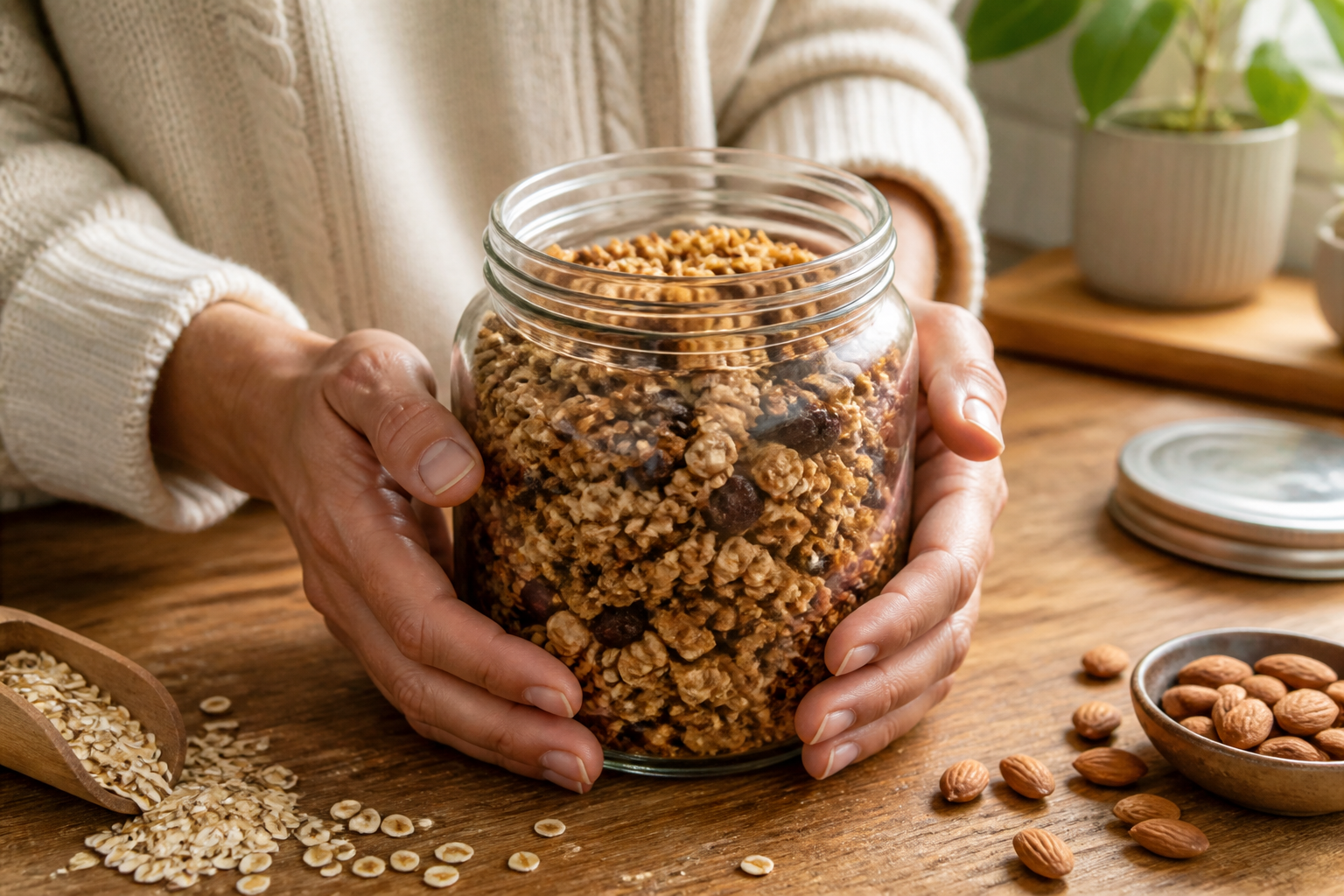 Granola maison croustillant : les bons dosages pour former des pépites
