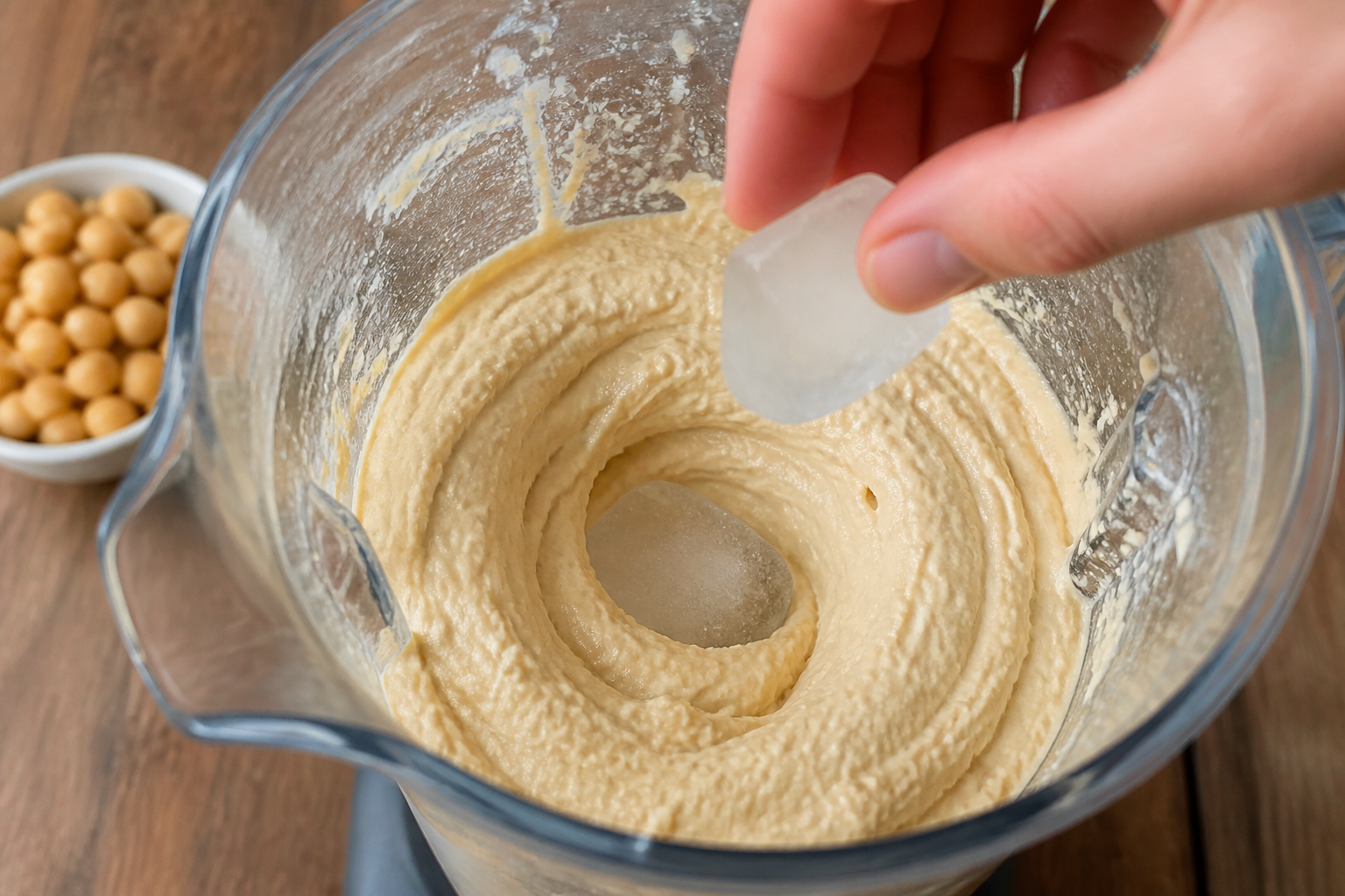 Houmous crémeux : l’astuce du glaçon pour une texture légère