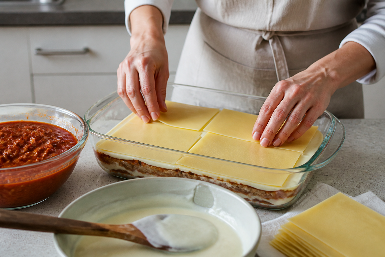 Lasagnes maison : le montage idéal pour des parts qui se tiennent