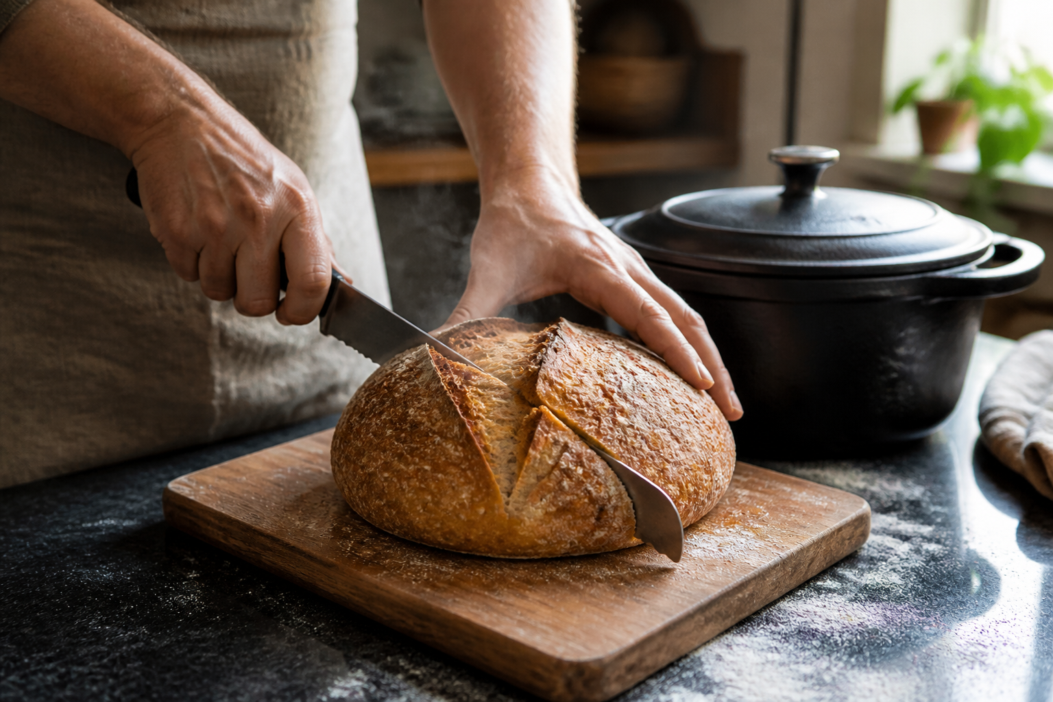 Pain cocotte maison : une croûte croustillante sans four professionnel