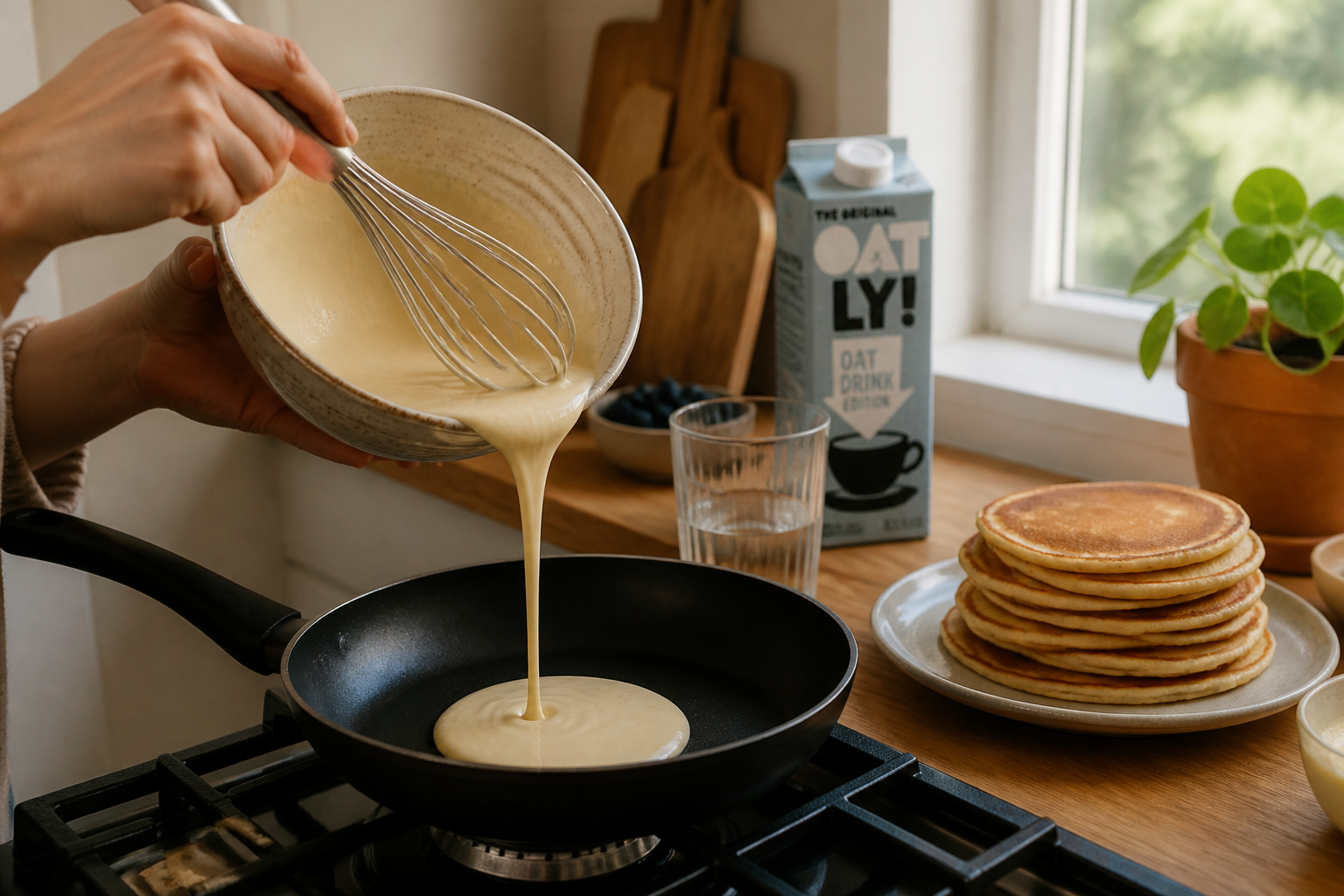 Pancakes sans lait : la recette facile avec de l’eau ou une boisson végétale