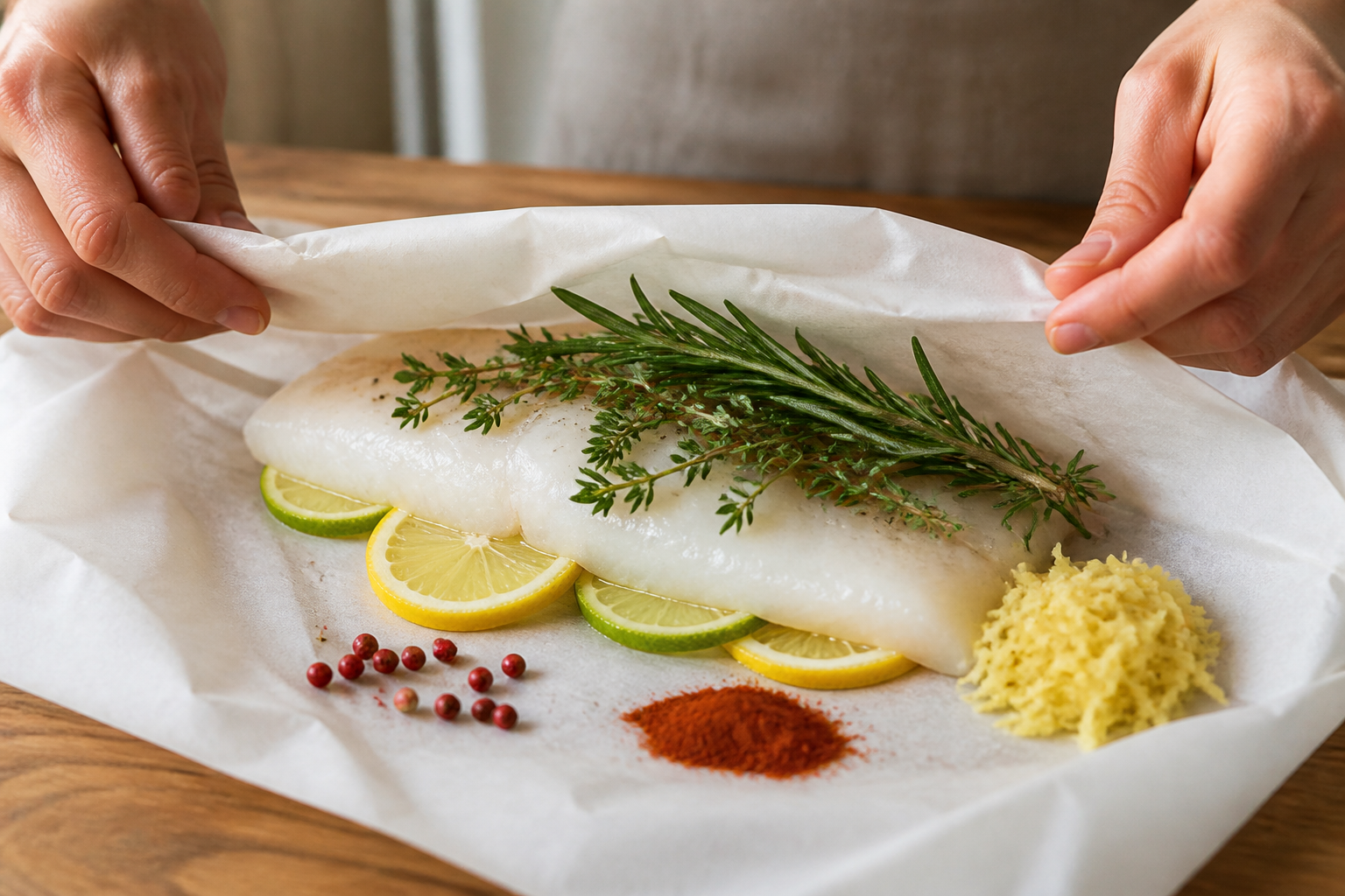 Papillote de poisson blanc : les aromates qui donnent du goût