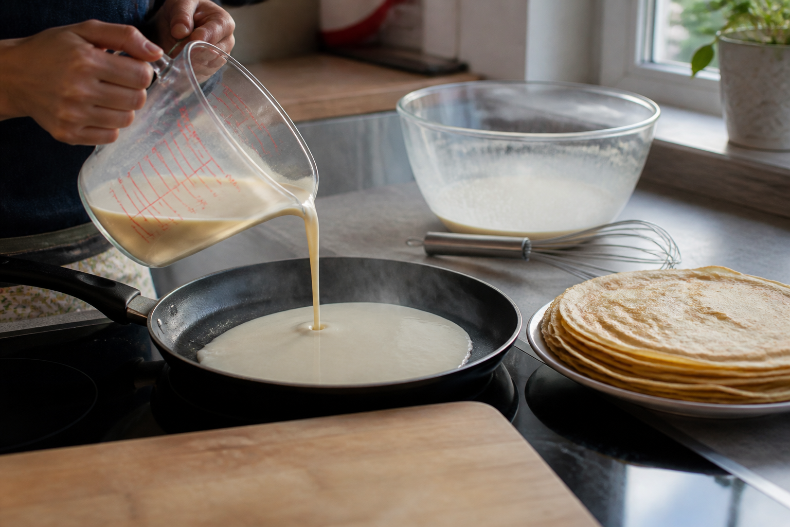 Pâte à crêpes sans repos : la recette rapide et sans grumeaux