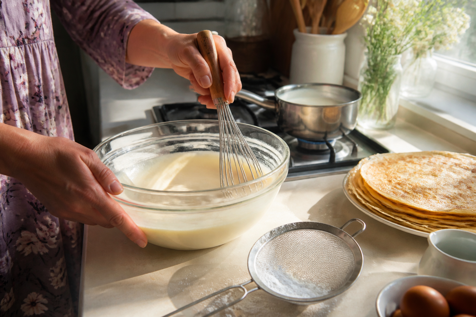 Pâte à crêpes sans repos : la recette rapide et sans grumeaux