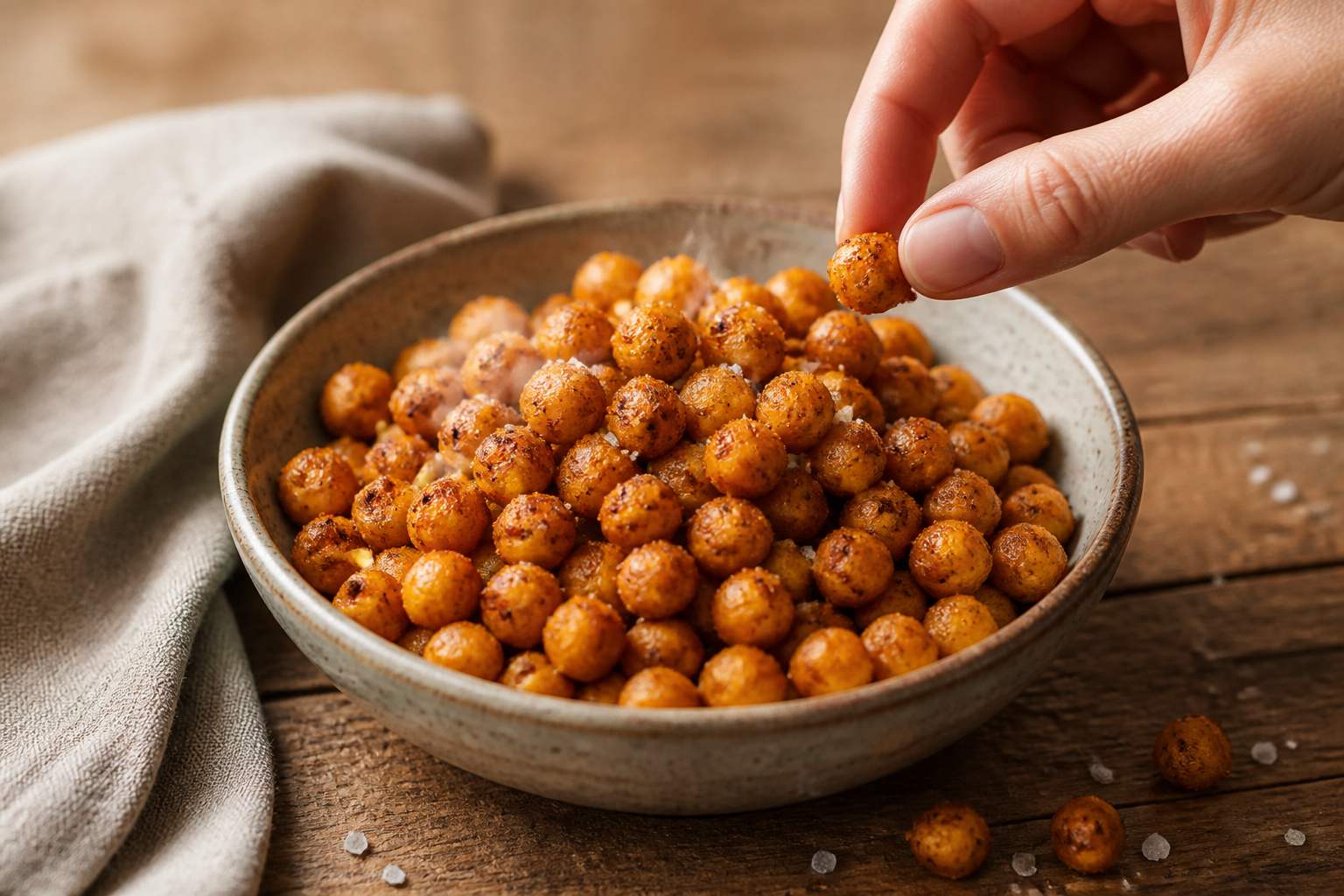 Pois chiches croustillants au four : l’apéritif sain et épicé