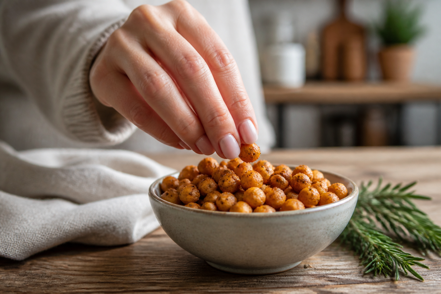 Pois chiches croustillants au four : l’apéritif sain et épicé