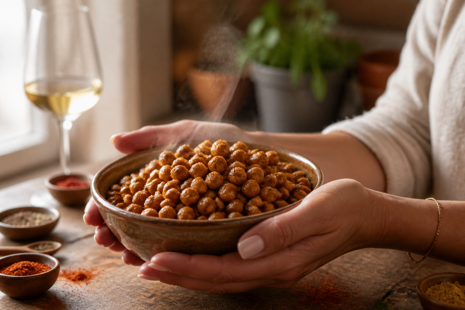 Pois chiches croustillants au four : l’apéritif sain et épicé