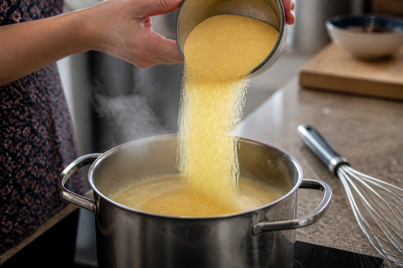 Polenta crémeuse : les bons dosages pour éviter les grumeaux