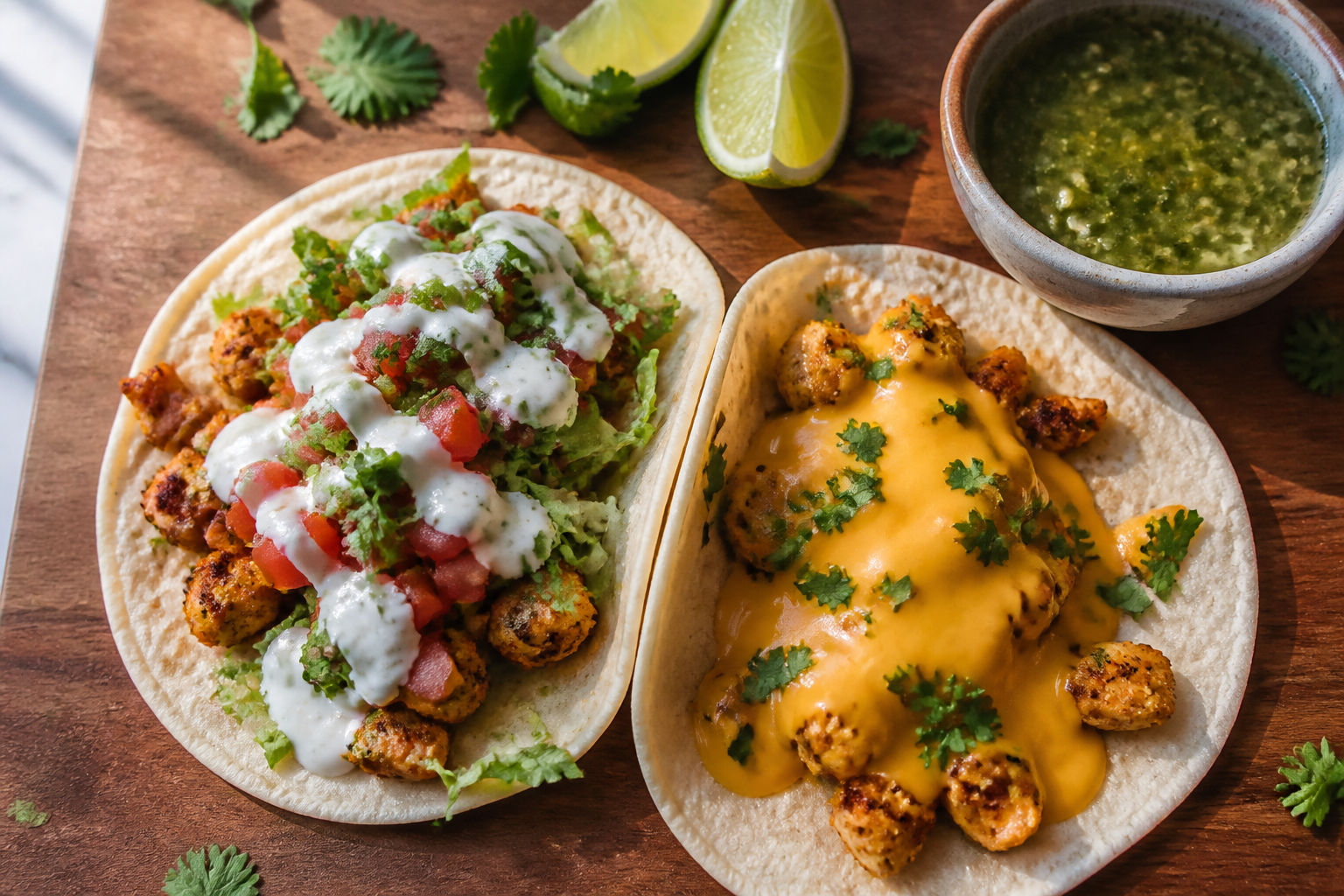 Tacos maison au poulet : garniture simple et sauce fraîche