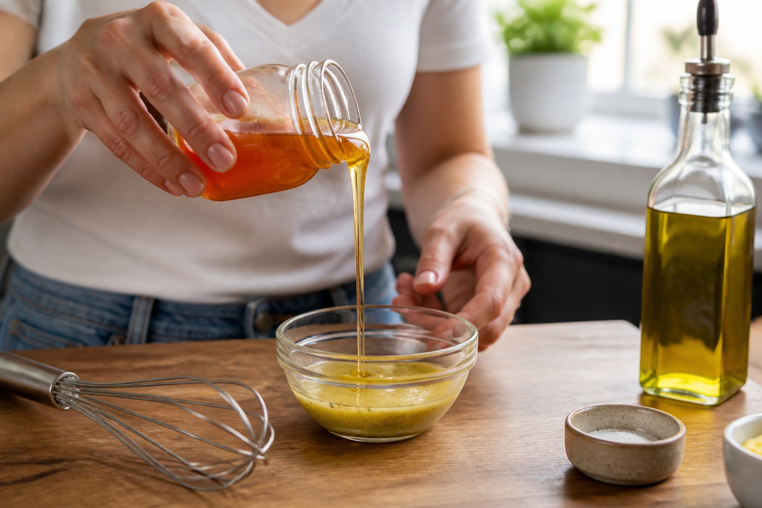 Vinaigrette moutarde miel : la sauce rapide pour salades composées